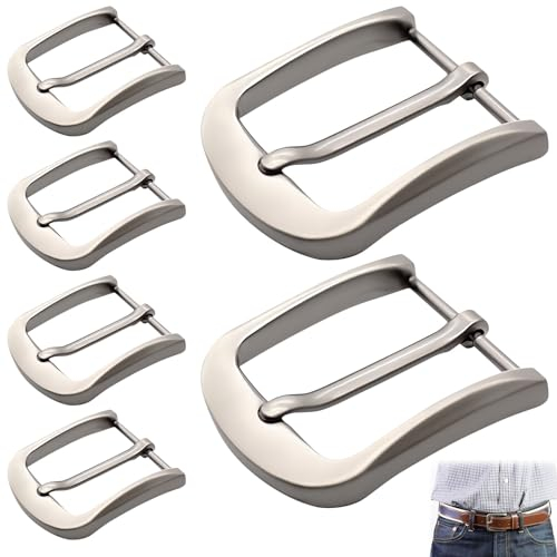Leikurvo Gürtelschnalle, 6 Stück Gürtelschnalle Herren 40MM Klassische Gürtelschnallen Zinklegierung Belt Buckle, Ersatzschnalle Abnehmbar Dornschließe für Handtaschen Gurte, Schultergurte, Gürtel