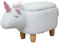 SVITA Tierhocker mit Stauraum Kinderhocker Ordnungshelfer Sitzhocker Polster mit Holzbeinen Kinderzimmer Deko Sitzbox Tier-Motiv Einhorn