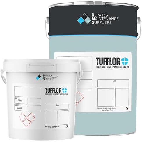 RMS Tufflor | Tough Epoxy Resin 2 Pack Concrete Floor Paint Protective Coating for Garage, Workshop, Factory, Warehouse & Industrial Applications