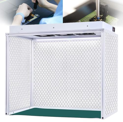 Fablestoryem Vertikaler, laminarer,staubfreier Arbeitstisch,Luftstrom-Reinigungsbank, mit HEPA-Filter und 3 Ventilatoren,26x12x20 Zoll Arbeitsbereich,für das Labor der Telefonreparaturwerkstatt,220V