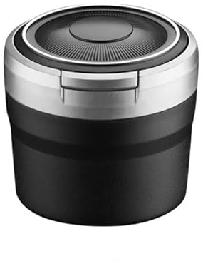 Auto Aschenbecher für VW Passat Sedan/Alltrack/Variant (B8) 2014-2021, Selbstverlöschend Geruchsdicht Tragbarer Rauchfrei Abnehmbar Aschenbecher, Feuerfest mit Deckel Aschenbecher,B Silver