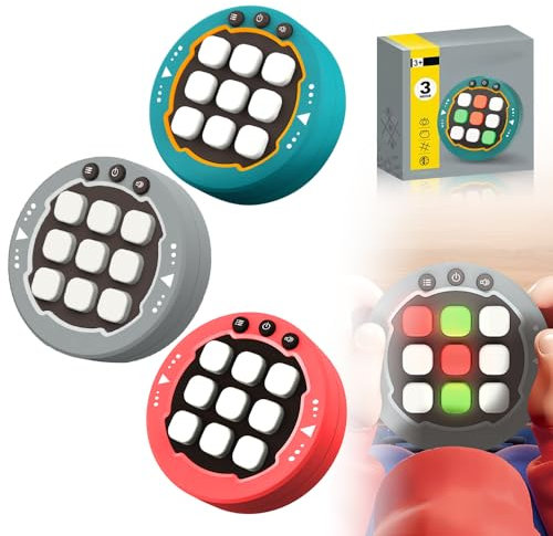 Tic Tac Toe Spiel, 2024 Neuest Big Eat Small Game, Electronic 3-in-1Mode Handheld Puzzle Game Tragbare Klassisches Familien Brettspiel Spiel Schlüsselanhänger für Kinder Erwachsene Reisespiele (3pcs)
