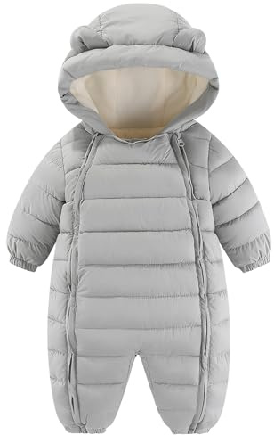 Happy Cherry Combinaison de Neige pour Bébé 0-2 Ans Barboteuse hiver Unisexe Bébé Grenouillère à Capuche Chaud Tout-petit