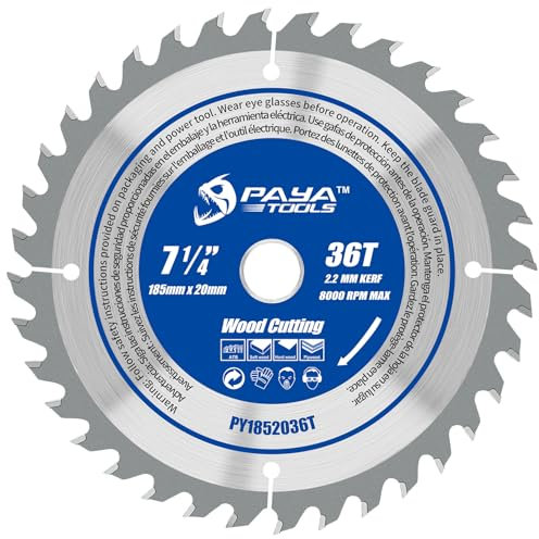 PAYA TCT PY1852036T Lame de scie circulaire, Ø 185 mm x 20 mm, 36 dents, accessoires, scie, bricolage, coupe du bois de chauffage, pour palettes, bois avec clous, etc