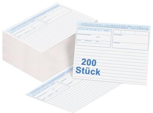 200 Stück Patientenkarteikarten A5 Patientenakten Gefaltet Karteitaschen Karteikarten Praxis für Krankenhaus Physiotherapie Arzt Therapie Krankengymnastik