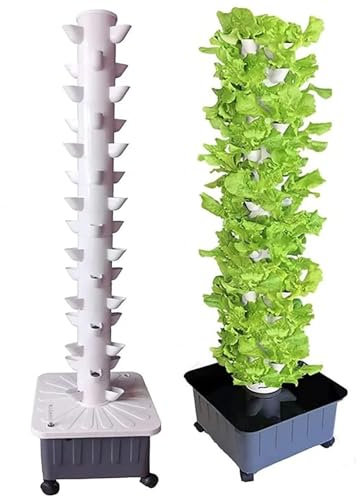 WTAILYSOUE Garden Tower Aeroponic Grow Kit mit Pumpe und abnehmbarem Wassertank, 45 Pods, Hydroponischer Gartenanbau, für den Garten in der Küche zu Hause