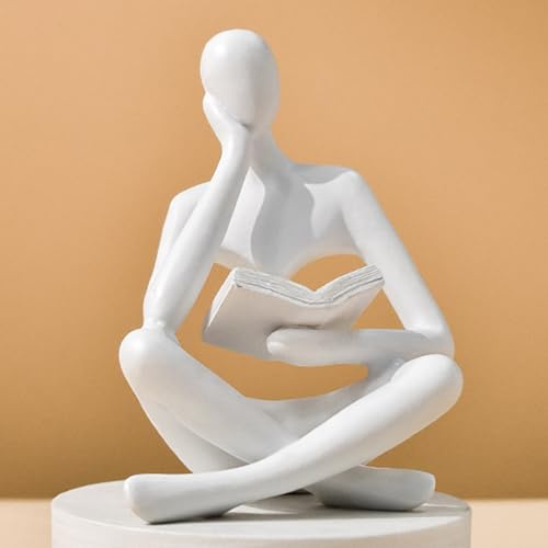 Uttcmk Bücherregal-Dekoration, Denkerstatue, abstrakte Kunst, Lesedenker, Skulptur, Figur, Raumdekoration, ästhetisch, moderne Heimdekoration für Wohnzimmer, Büro, Regale, Couchtisch, Schreibtisch