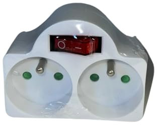 Doublette Biplite 2 Prises avec Bouton Interrupteur Intégré - 2x16A - 230V