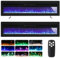 WarmieHomy 3 in 1 Electric Fire 152cm Freestanding/Recessed/Wall Mounted Electric Fireplace, Medial Wall Fireplace 60 inch with Remote Control, 9 Flame Colors & 2 Heating Mode 900W&1800W Adjustable