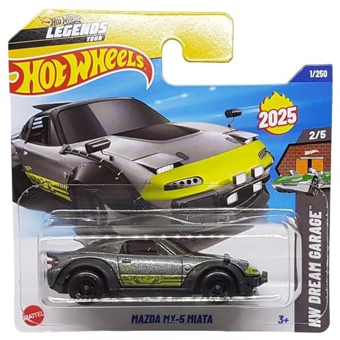 Hot Wheels - Mazda MX-5 Miata - HW Dream Garage 2/5 - HYW18 - Short Card - grau metallic - Legends Tour - Mattel 2025-1:64