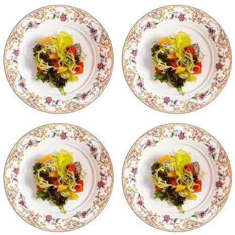 ZPFDSG Piatti Moderni Set da 4 Pezzi, 8 Pollici, Piatto in Porcellana fine, Set di Piatti da Portata in Porcellana, Set di stoviglie in Ceramica, Piatto da Cucina più Piatto
