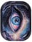 Linkidea Bandeja compacta de metal para liar cigarrillos de 7 x 5.5 pulgadas, decorativa con bordes redondeados suaves, accesorios portátiles para fumar y bandeja de desplazamiento para viajes (azul)