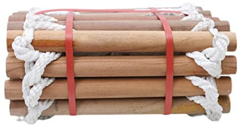 PYCJNFC Notleiter, Feuerleiter, Strickleiter, Notfall-Brandschutzleiter, Evakuierungsleiter, Nylon-Holzleiter, Kletterleiter für Kinder und Erwachsene mit Haken/18 m/59 ft