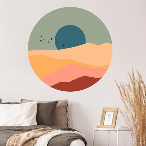 TOARTI Boho Dekoration Tapete Selbstklebend Sonne Kreise Wandaufkleber Hills Wanddekorationen für Kinderzimmer Babyzimmer Badezimmer Mädchen Junge