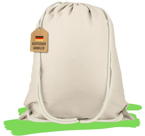 Sac de gym en coton 38 x 46 cm – Certifié Oeko-Tex 100 – Sac de sport avec cordon de serrage – Sac en toile de jute durable pour le sport, l'école, les festivals et les loisirs – Également pour