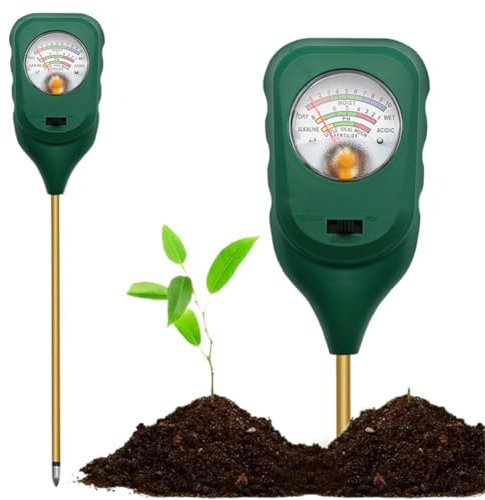 Probador de suelo 3 en 1, medidor de humedad del suelo/medidor de pH del suelo/probador de suelo de fertilidad, probador de suelo fácil para uso en macetas y hortícolas, sensor de humedad del suelo
