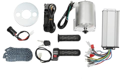 Brushless Motor Kit 3KW 4×5.2in High Power 48-72V Aluminum Electric Motor with Foot Pedal Throttle & Forward/Reverse Control High Efficiency Drive for Scooters, E‑Bikes & Go‑Karts