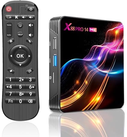 Android TV Box,Sohiset Android 14.0 TV Box with 4GB RAM 64GB ROM RK3528 Quad-Core 64bit Cortex-A53 Mali 450 MP2 GPU Support 2.4/5.0GHz WiFi BT5.0 10/100M Ethernet 8K 3D DLNA USB3.0 HDMI 2.0 H.265