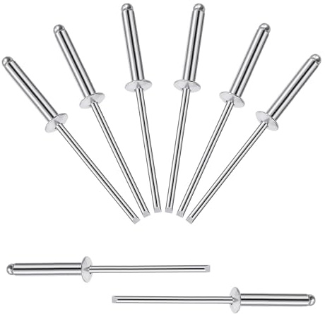 Songella Rivets Aveugles en Aluminium de 3 x 16 mm Rivet Pop à Extrémité Ouverte avec Poignée en Aluminium et Mandrin en Acier Lot de 100 (Argenté)