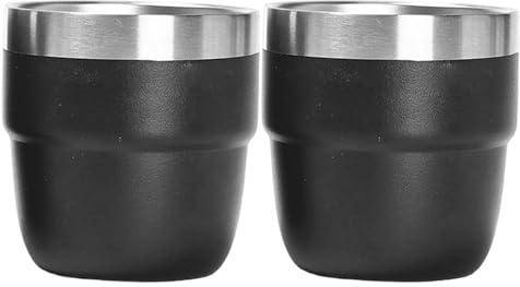 SMELEYOU 2PCS Stackable Cups 4oz Vacuum Insulated Stainless Steel Espresso Cups Easy to Clean Espresso Mugs for Car Home Camping Travel