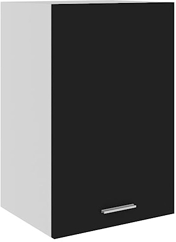 Mandloder Hängeschrank Lyon Schwarz 39,5x31x60 cm, Holzwerkstoff, Küchenschrank mit Tür, 2 Regalböden, ideal für Küchenaufbewahrung, vielseitiger Wandschrank