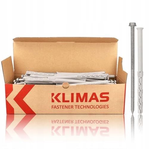 KLIMAS KPS FAST K Rahmendübel 8x140mm mm vormontiert TX30 Sechskant für Beton Ziegel Porenbeton Fenstermontage 50 Stück