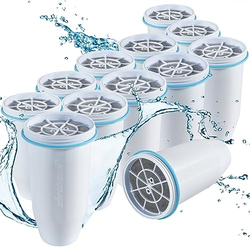 Zeroliquid 0 TDS Upgraded 6-Stage Water Filter Replacement for ZR-017 | Removes 99.9% of impurities. High-efficiency 12-pack refills perfectly fit ZR-001, ZR-017, ZR-004, and more.