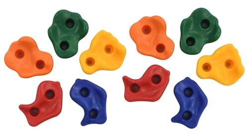 Teenpull Klettersteine 10 STK Mehrfarbig PE Klettergriffe für Kinder Kletterwand Außenbereich mit Schrauben Bouldern Training Griff Fingerkraft Ausrüstung Zubehör