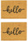 Nicola Spring Coir Door Mats - 90 x 60cm - Hello - Pack of 2 - Decorative Indoor Front Door Floor Mat Entry Dirt Trapper Rug Outdoor Boot Scraper Non Slip Backing Doormat