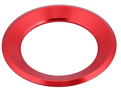 Keenso Auto Lenkrad Ring Aufkleber, Lenkradabdeckung Trim Aluminium Chromlegierung Dekoration Aufkleber(rot)