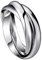 OIDEA Damen Wickelring Dreierring Silber: Ring mit O Kette aus Edelstahl Schlicht Bandring Ehering Trauring Verlobungsring Geschenk für Damen Frauen Ehefrau Schwester Größe 57 (18.1)