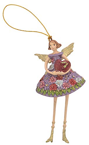 Engel Geschenk Weihnachten Ostern Baumschmuck Figur Deko Hänger Christbaumschmuck 12 cm (grün-rosa-rot)