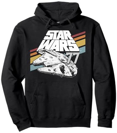 Star Wars Millennium Falcon '77 Retro Stripes Poster Pullover Hoodie