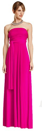 Infinity Kleid inklusive Bandeau Top Brautjungfernkleid Gr. 34-42 viele Farben Wickelkleid lang, 70 Verschiedene Wickelarten Brautkleid, Abendkleid Kleid lang Maxikleid (Pink, 1 (34-42))