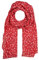 Zwillingsherz Seiden-Tuch im Blümchen Design - Hochwertiger Schal für Damen Mädchen - Halstuch - Umschlagstuch – Pashmina - Loop - weicher Schlauchschal für Frühjahr Sommer Herbst Winter - rot