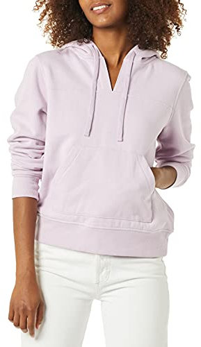 Amazon Essentials Felpa con Cappuccio con Scollo a v Aperto a Maniche Lunghe e Vestibilità Classica Donna, Lilla, XL