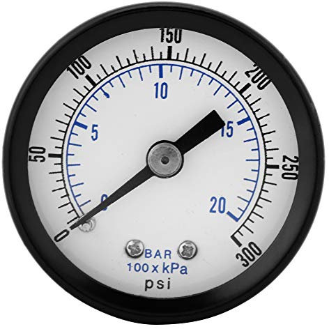 Manometre 20 Bar, Manomètre de Pression compresseur, Manometre Pression Eau, Manomètre Compresseur Air 20 Bar, Pour Carburant, Air, Huile, Eau Liquide 0-20 Bar/0-300 Psi Connexion 1/8 BSPT