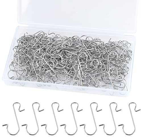 FEPITO 200 Stück Christbaumschmuck Haken Silber Edelstahl Christbaumschmuck Aufhänger Perfekt für Kunsthandwerk Christbaumschmuck