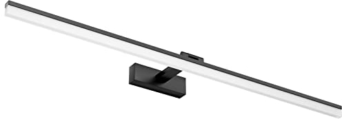 Klighten LED Spiegelleuchte Badezimmer Lampe 100CM, Schwarz Bad Spiegel Beleuchtung Lampe 28W 1560LM Badlampe Spiegellampe, 180° Rotation, Kaltes Weiß 6000K, IP44 wasserdicht LED Make-up Light