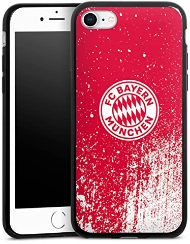 Slim Case extra dünn kompatibel mit Apple iPhone 8 Silikon Handyhülle schwarz Hülle FC Bayern München Offizielles Lizenzprodukt FCB