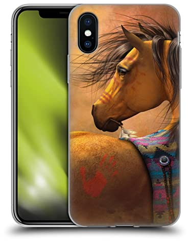 Head Case Designs Offizielle Laurie Prindle Kiowa Gold Westernhengst Gel Handyhülle Hülle [Militärischer Schutzgrad] Kompatibel mit Apple iPhone X/iPhone XS