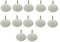 Gavya International Grey and White Ceramic Drawer Door knobs for Interior Design Kitchen Cupboard Wardrobe Cabinet Hardware Pack of 12