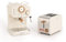 CREATE/PACK TOAST RETRO + THERA MATT RETRO/Espresso-Kaffeemaschine und Toaster für breite Scheiben, Creme/Verstellbare Tropfschale, Krümelfach, Thermostat, 6 Leistungsstufen
