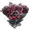 Luxylei Bouquet de Roses d'halloween 5 pièces Bouquet de Fleurs Noires artificielles Gothique Fausses Fleurs de Rose pour Les Arrangements de fête décor de centres de Table