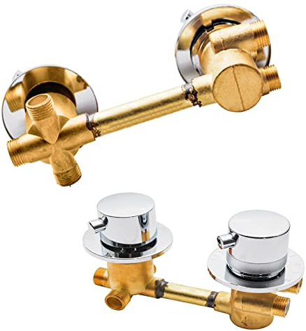 2/3/4/5 Voies Mitigeur Thermostatique Robinets De Douche,Laiton Douche Robinet Cabine With Cartouche Céramique,Mitigeur Cabine De Douche Entraxe 10Cm/12,5Cm/14,5Cm,G Thread 3 way-12.5cm