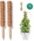 Kokosstab, Moosstab, 2 Stück 40 cm Kokosstab für Pflanzen, Rankhilfe Zimmerpflanzen, Pflanzstab Monstera, mit Schnur und Krawatte Geeignet zur Unterstützung des Pflanzenwachstums Braun