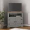 Corona Grey Corner TV Stand Cabinet Mexican Solid Pine
