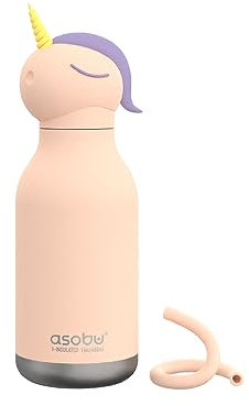 asobu Bestie Unicorn Stainless Steel Kids Bottle with Flip Straw BPA-Free 500 ml