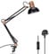 Milpoel Desk Lamp, Metal Swing Arm Table Lamp, E27 Desk Lamp, Clip on Light, Classical Swing Arm Architect Lamp, Adjustable Desk Light for Office, Reading, Bedroom, Crafts (Black)