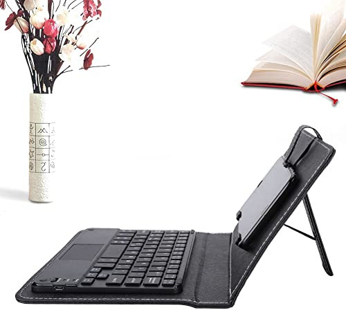 Funda Universal con Teclado Inalámbrico con Soporte para Teléfonos iOS/ (7 Pulgadas Negro con Teclado táctil)
